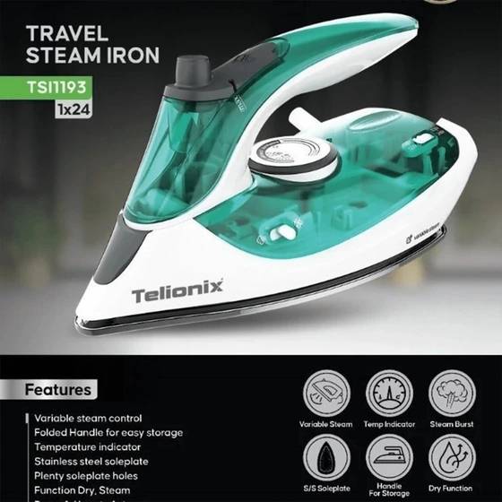 اتو بخار مسافرتی تلیونیکس مدل TSI1193 ظرفیت ۰.۱ لیتر