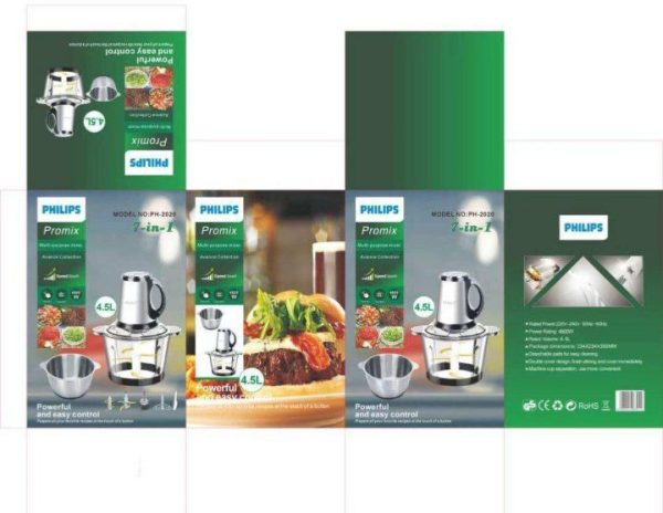 خردکن پروفشنال فیلیپس (Philips) مدل PH-2020 با موتور پرقدرت 4500 وات و مخزن استیل 4.5 لیتری